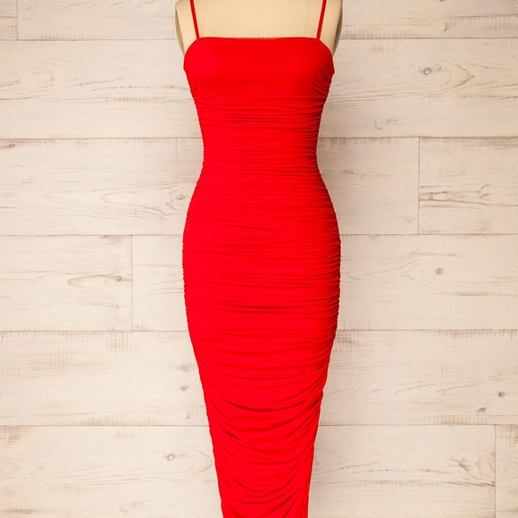 1861 Ruched Midi Dress - Picture 1 of 6